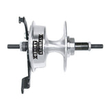Sturmey Archer X-Rd drum brake freewheel hub for single and 7-speed bikes, showing the metal components and mounting details.