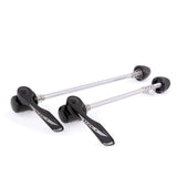 Halo Road Race quick release skewers with alloy handles and chrome-plated shafts for bike wheel security and easy removal.