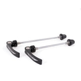 Halo White Line Road Bike QR skewers with alloy handles and smooth cam mechanism for secure wheel attachment.