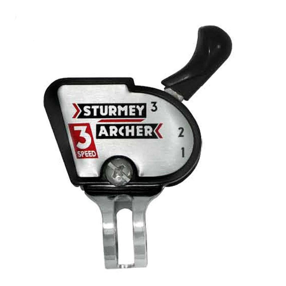 Sturmey Archer 3-speed hub shifter spares with galvanized cable replacement, bicycle gear shifting component, close-up view.