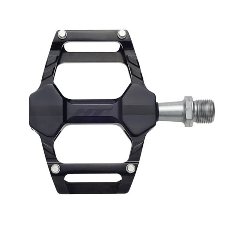 HT Components AR-06 BMX flat pedal with textured surface for enhanced grip and precise control during riding.