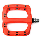 HT Components PA-03A flat bicycle pedal with replaceable pins and Cro-Mo axle, shown from a side view.