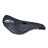 Tioga BMX D-Spyder Pivotal Saddle with ergonomic design and durable carbonite shell, shown from the side.