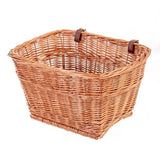 Handwoven Passport front mount bike basket with wicker design, designed for use as a stylish and functional bike accessories pannier.