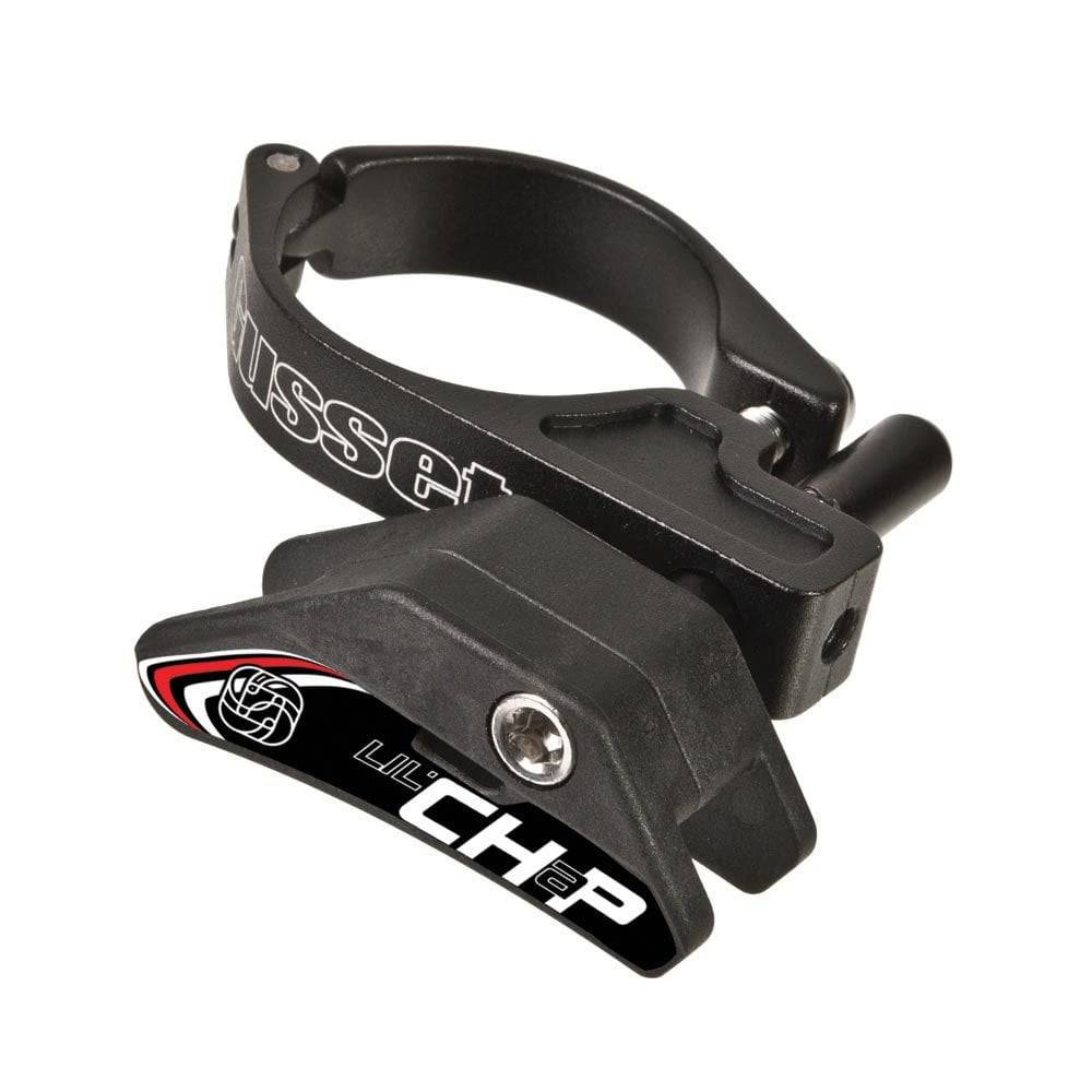 Gusset Lil' Chap Chain Device for 1X drivetrain, adjustable chainline, mounted on bicycle frame, showing compact component design.