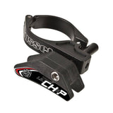 Gusset Lil' Chap Chain Device for 1X drivetrain, adjustable chainline, mounted on bicycle frame, showing compact component design.