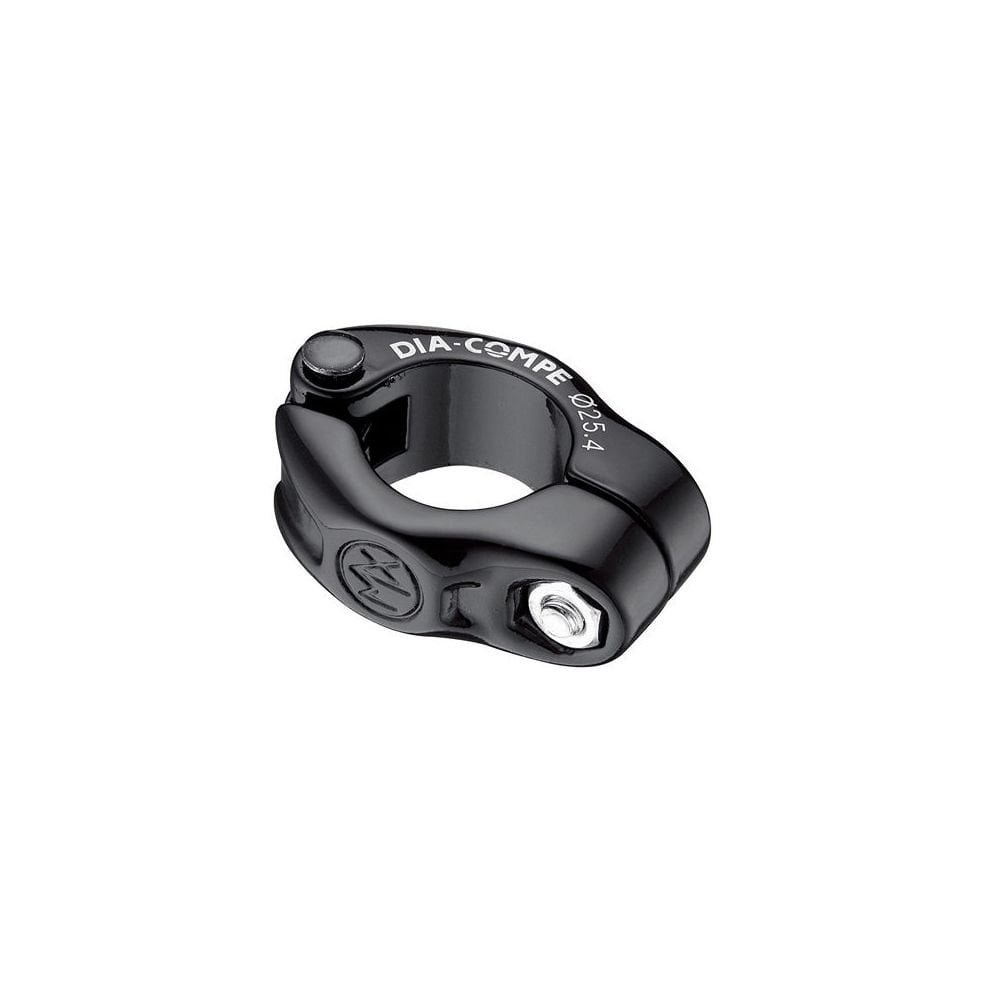 Dia-Compe MX1500N bike seat clamp for 28.6mm tubes with finishing kit, bicycle component part on white background