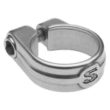 Passport standard saddle clamp for twin-railed saddles and seat post accessories, showing a sturdy metal component for bike seats.