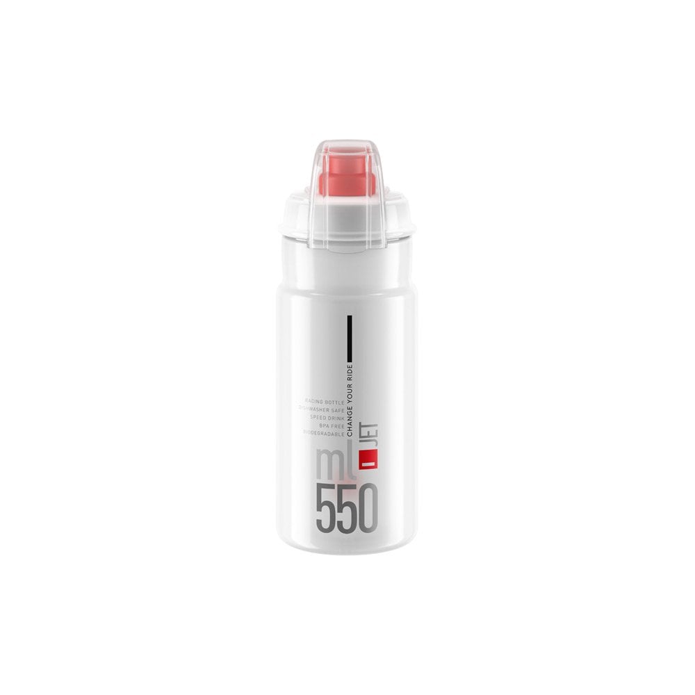 Elite Jet biodegradable MTB water bottle with high flow valve and durable eco-friendly design, ideal for mountain biking accessories.