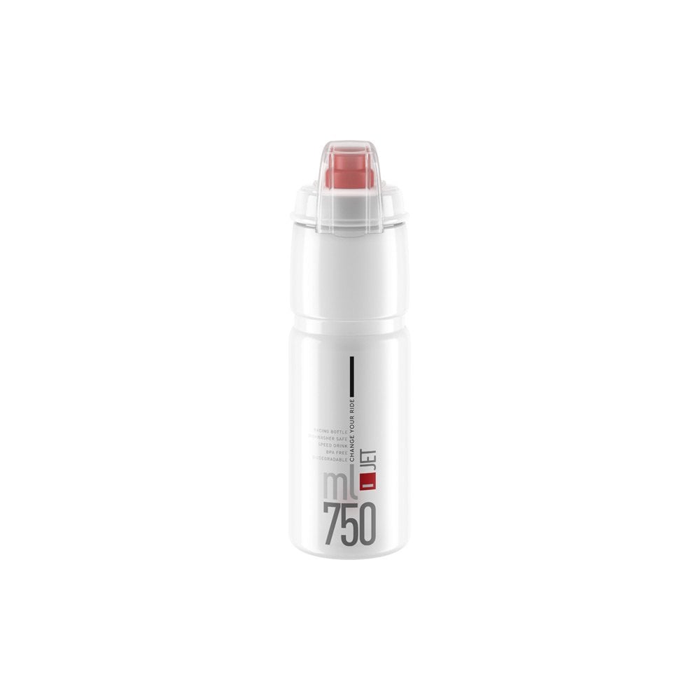 Elite Jet biodegradable MTB water bottle with high flow valve, durable eco-friendly cycling accessory.