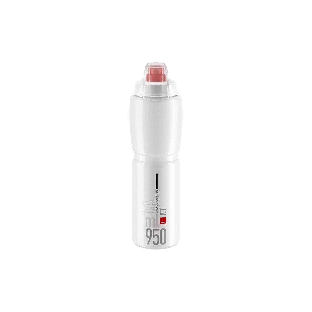 Elite Jet biodegradable MTB water bottle with high flow valve, durable eco-friendly cycling accessory, shown in image.