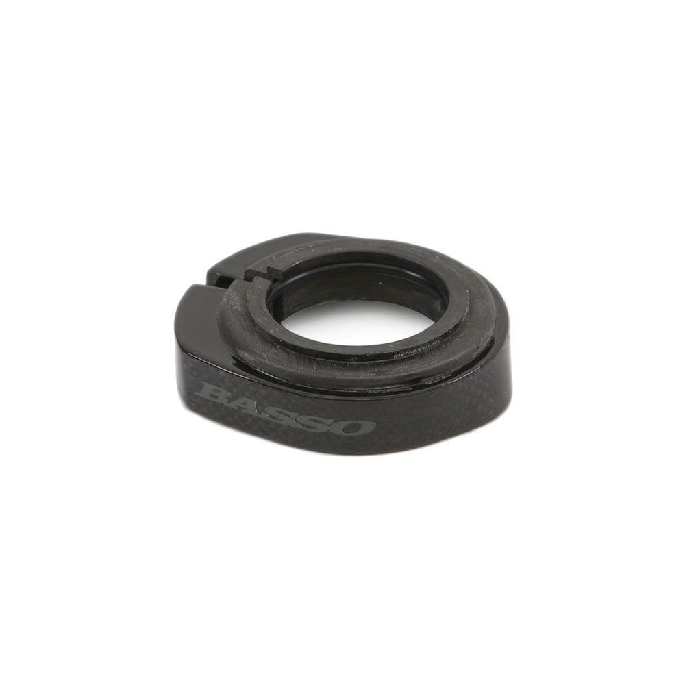 Basso bike frame spacers for headset alignment and steering components, showing sleek metal spacers on a bicycle frame.