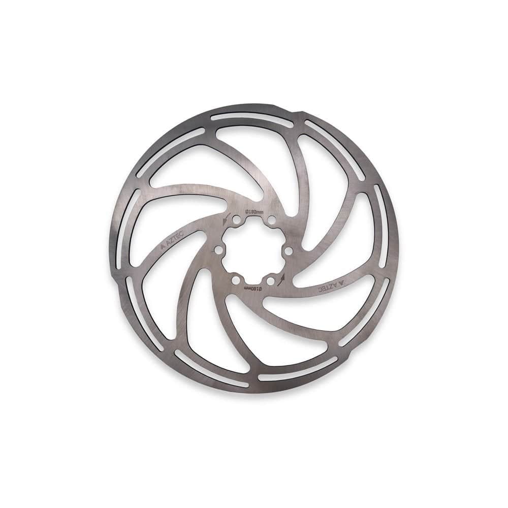 Aztec Fixed 6 Bolt Hydraulic and Mechanical Disc Brake Rotor with Finned Design for improved cooling and braking performance.