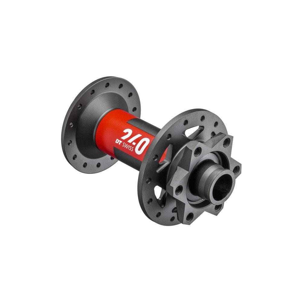 DT Swiss 240 Classic front disc hub in black, 6 bolt, 110x15mm boost, 32-hole mountain bike component with sleek design