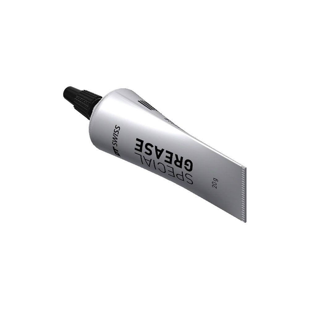 DT Swiss Molykote TP 42 Special Grease for ratchet systems, showing a container of premium lubricant for workshop use.