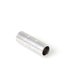 DT Swiss front axle spacer, 15mm x 57.2mm, genuine replacement part for bicycle wheel assembly, shown in workshop setting.