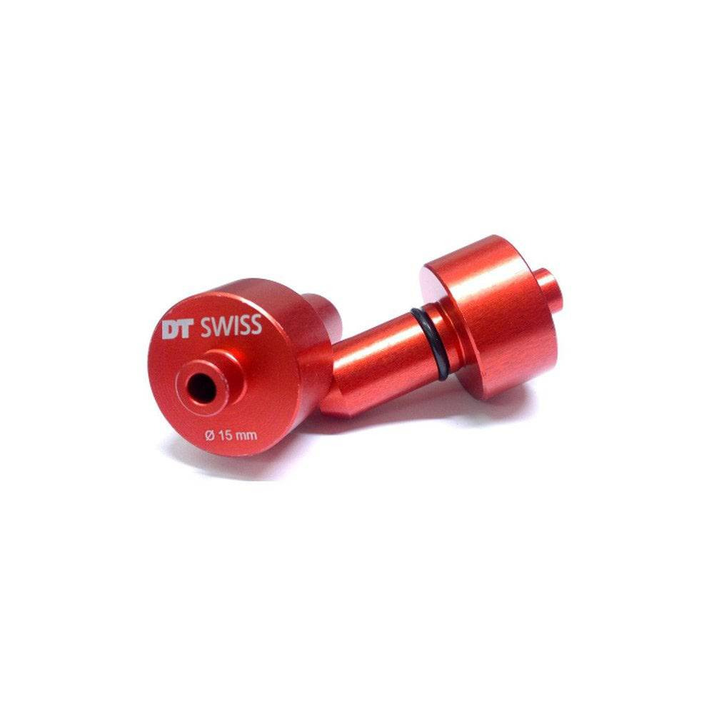Pair of DT Swiss Proline Stand Truing Axle Adaptors for 9mm bike wheel hubs, used for bike maintenance and wheel truing.