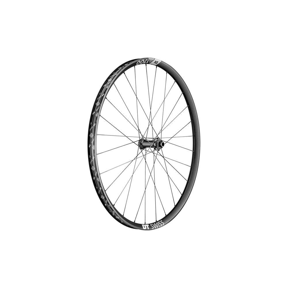 DT Swiss EX 1700 27.5-inch MTB front wheel with 30mm rim, 15x110mm BOOST axle, durable bike component.