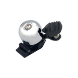 M Part Cable Fit Mini Bell in silver, an adjustable bike bell designed for brake and gear cables.