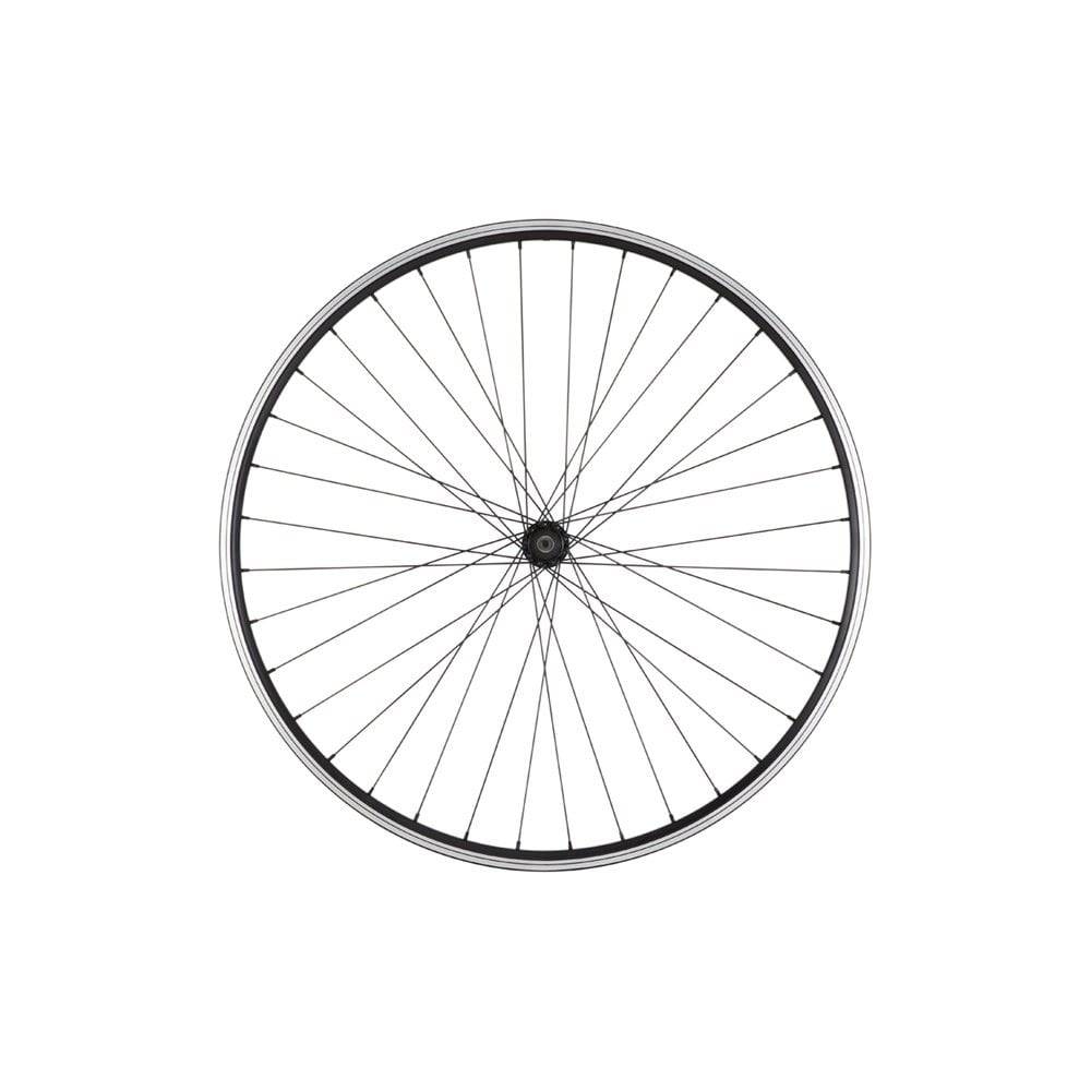 Black M Part Wheels hybrid front quick release 700c wheel for road bikes, showing the wheel with quick release skewer and tire.