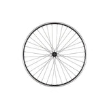 Black M Part Wheels hybrid front quick release 700c wheel for road bikes, showing the wheel with quick release skewer and tire.