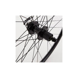 Black 26-inch M Part Wheels MTB rear disc cassette wheel with quick release and 6-bolt hub for mountain biking.