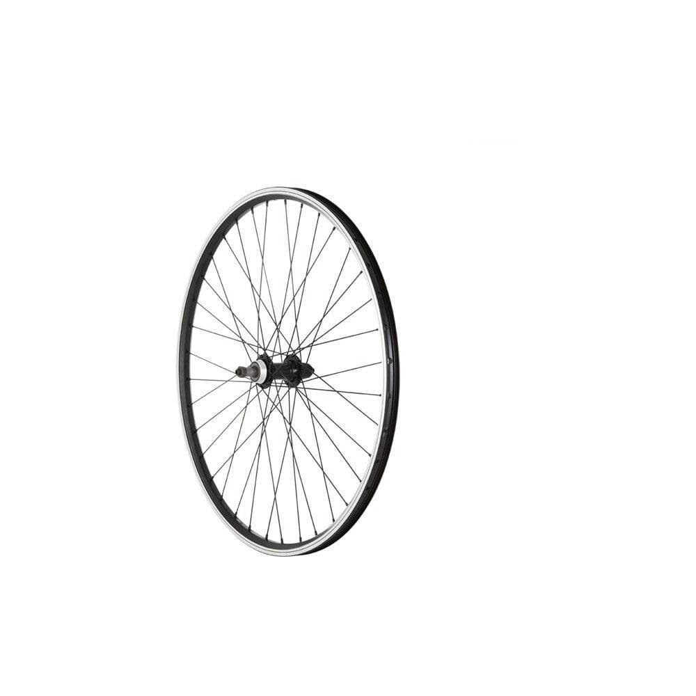 Black M Part Wheels MTB 26-inch rear quick release wheel with screw-on hub, designed for mountain bike components.