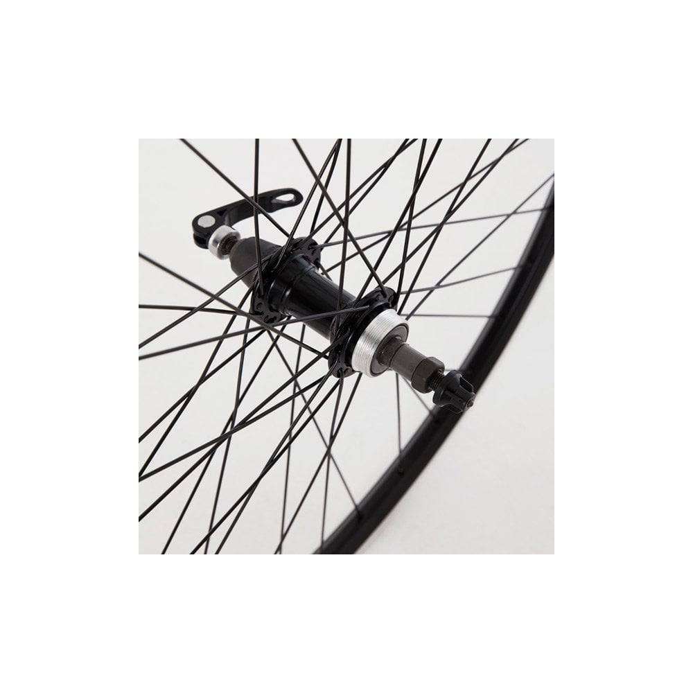Black M Part Wheels MTB rear 26-inch quick release wheel with screw-on hub for mountain biking bikes.
