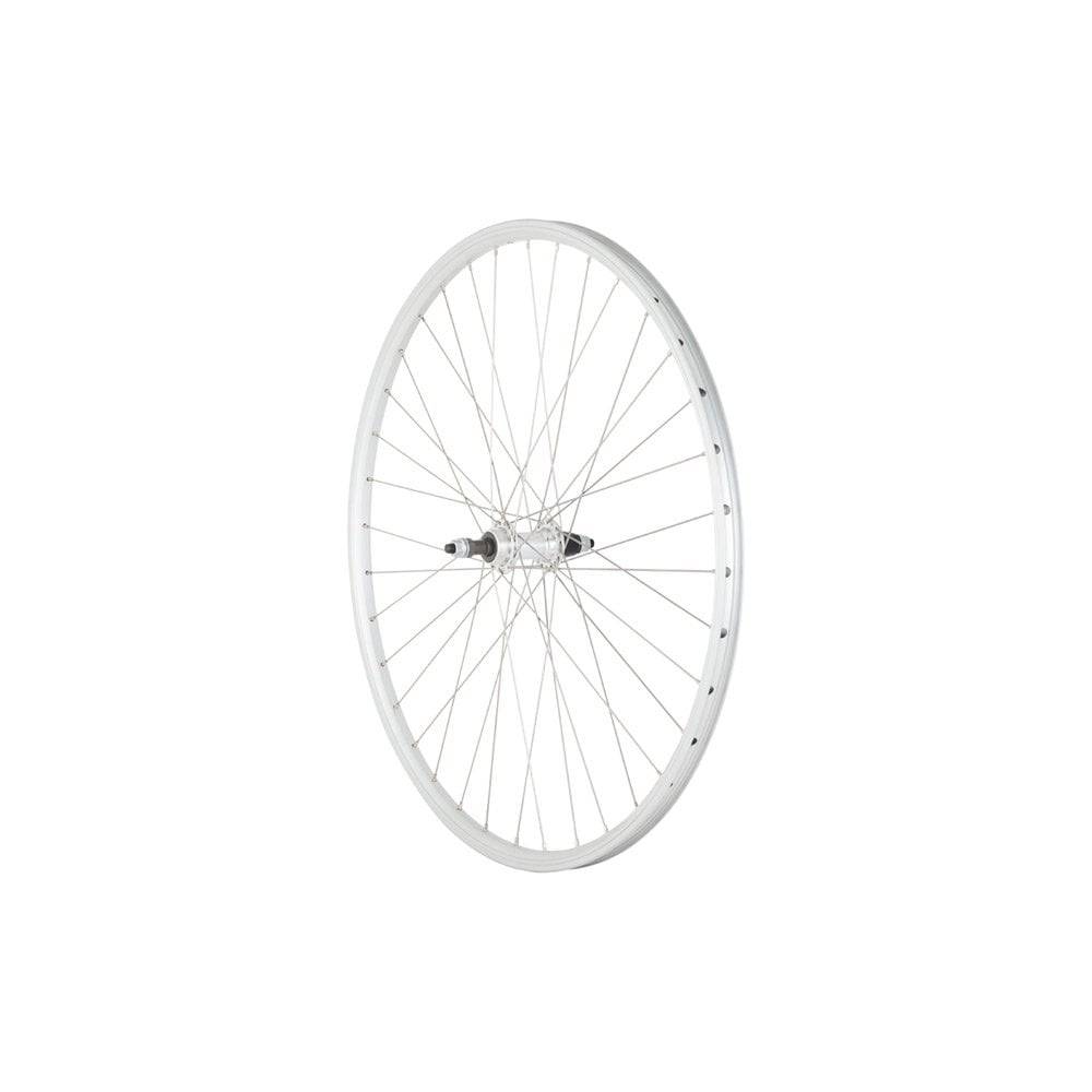 Rear M Part 135mm alloy freewheel wheel for hybrid bikes, 36H, 6/7 speed, with solid construction and durable components.