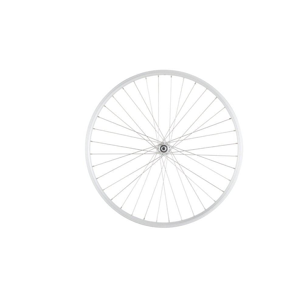 M Part rear solid 135mm 36H alloy freewheel for hybrid bike, 6/7 speed, shown mounted on wheel with spokes.