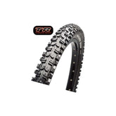 Maxxis Minion DHR 2 MTB tubeless ready tire with EXO protection and wide trail design, shown mounted on a mountain bike wheel