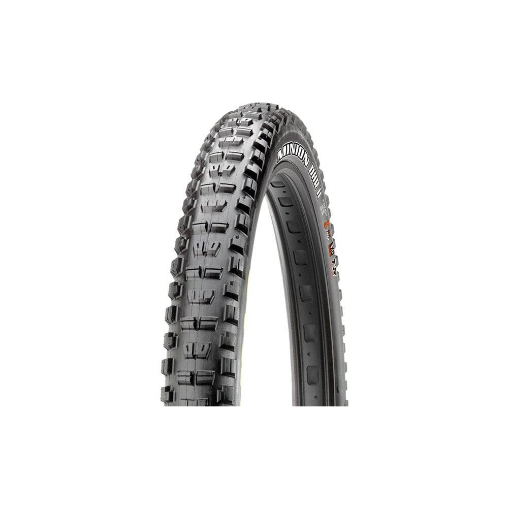 Maxxis Minion DHR II+ 27.5x2.80 tubeless folding mountain bike tire with EXO+ protection and 60 TPI casing.