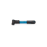 Blue Park Tool PMP-3.2B Micro Bike Pump with dual head and mounting kit, compact and portable for cycling accessories.