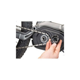 Park Tool LRT-1 Bosch Gen 2 lockring tool for e-bike motor maintenance, shown in a workshop setting with the tool in focus.