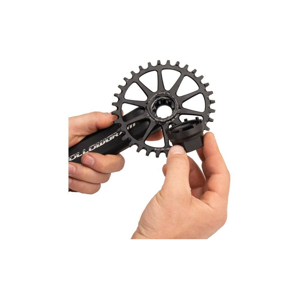 Park Tool LRT-3 lockring tool for Specialized, Cannondale, and FSA direct mount cranksets, used in bike workshop maintenance.