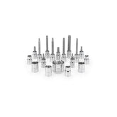 Park Tool SBS-1.2 socket and bit set for professional bike maintenance, featuring various tools arranged on a workshop surface.