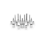 Park Tool SBS-1.2 socket and bit set for professional bike maintenance, featuring various tools arranged on a workshop surface.