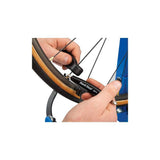 Park Tool SW-9 double-ended spoke wrench for 0.127 and 0.136-inch nipples, ideal for bike wheel maintenance and workshop use.