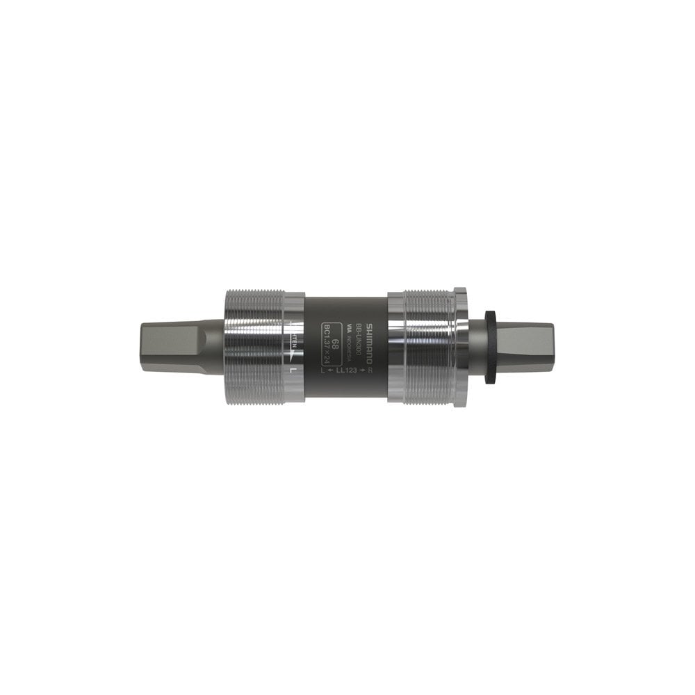 Shimano UN300 BS bottom bracket sealed cartridge for square taper chainsets, durable bicycle component for smooth pedaling.