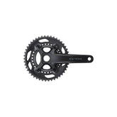 Shimano GRX FC-RX600 46/30T gravel bike double chainset with 165mm crank arms, 10-speed components, for gravel cycling.