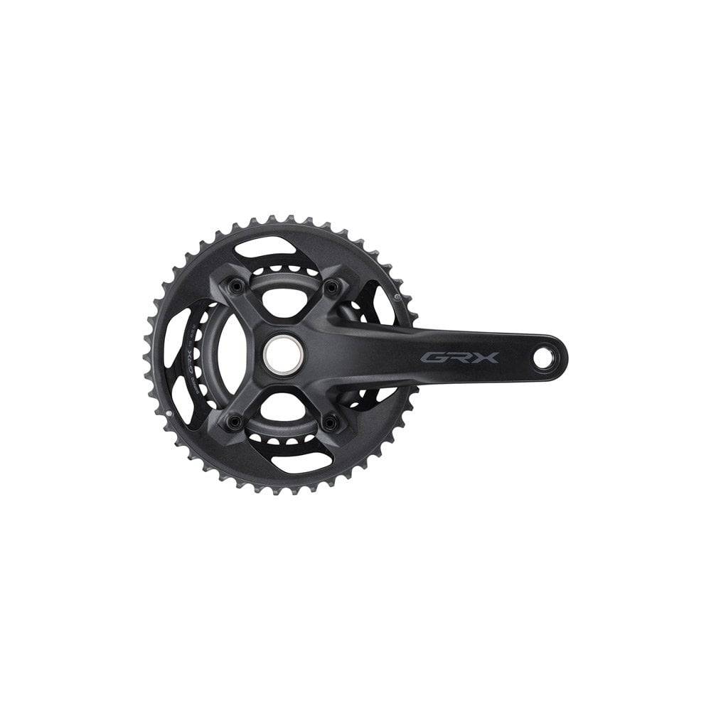 Shimano GRX FC-RX600 46/30T double chainset for gravel bikes, 11-speed crankset with 165mm crank arms, black finish.