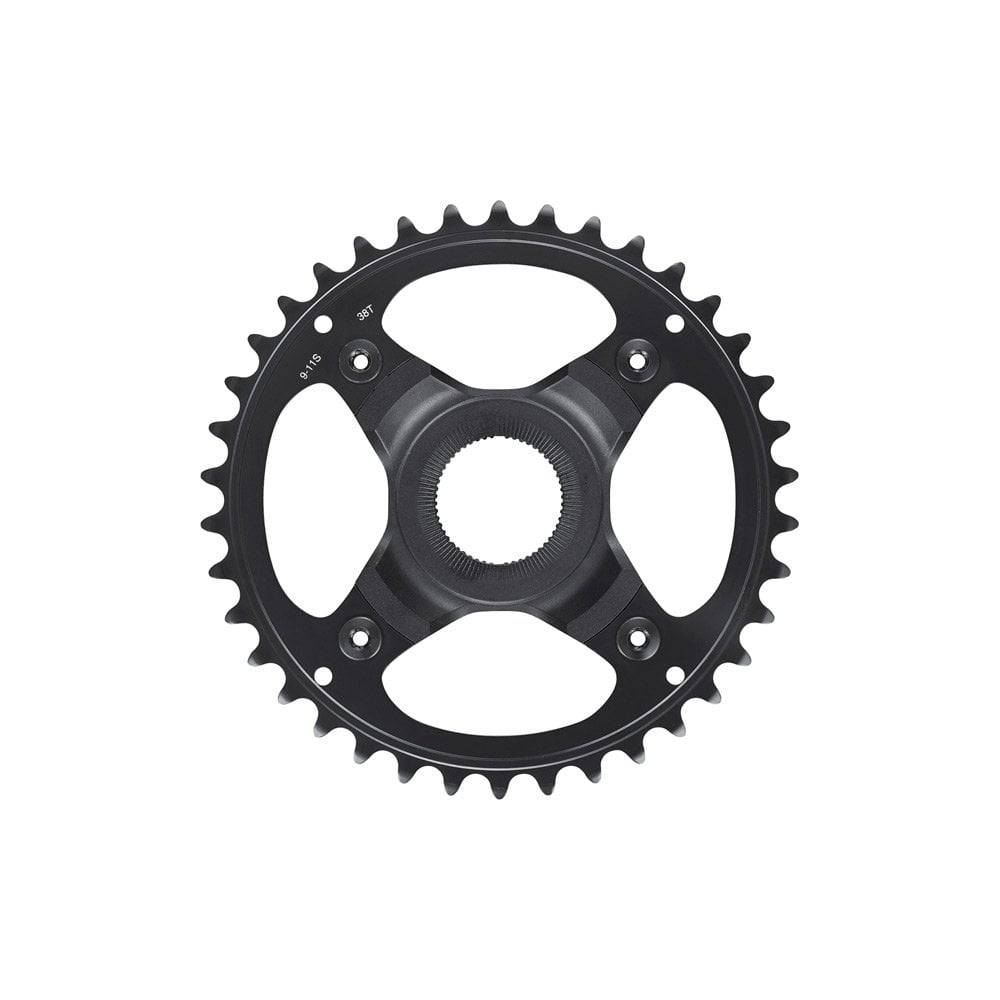 Shimano STEPS SM-CRE70 38T single chainring for e-bike, featuring 11/10/9 speed compatibility and 50mm chainline.