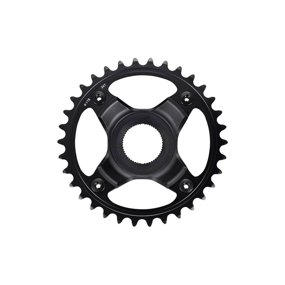 Shimano STEPS SM-CRE70-B 34T single chainring for 11/10/9-speed bikes with 53mm chainline, shown without chainguard.
