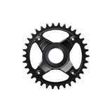Shimano STEPS SM-CRE80-12-B 12-speed 38T single chainring for e-bike drivetrain components, shown in close-up.