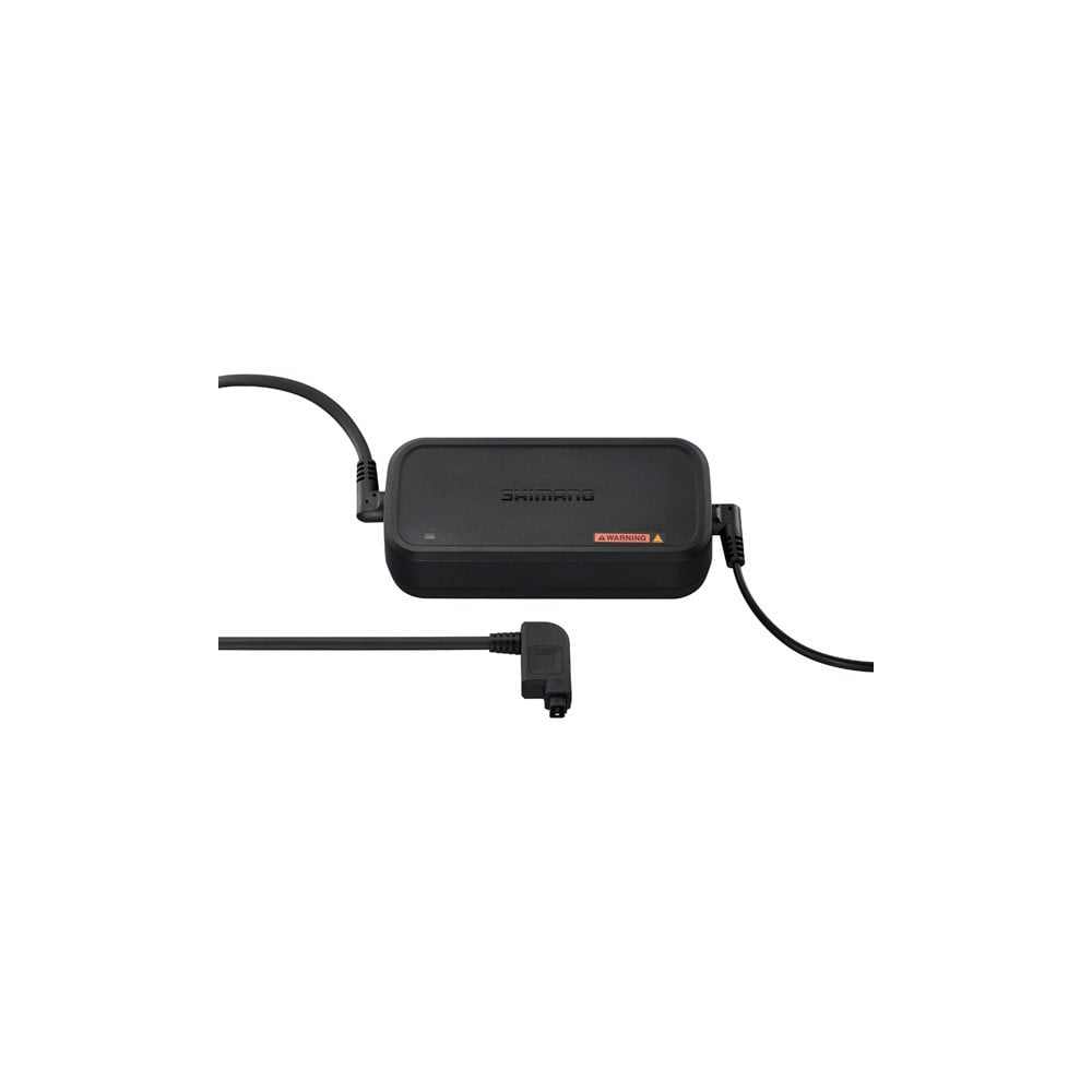 Shimano STEPS EC-E8004 e-bike battery charger with built-in UK plug and power cable, designed for Shimano e-bike components.