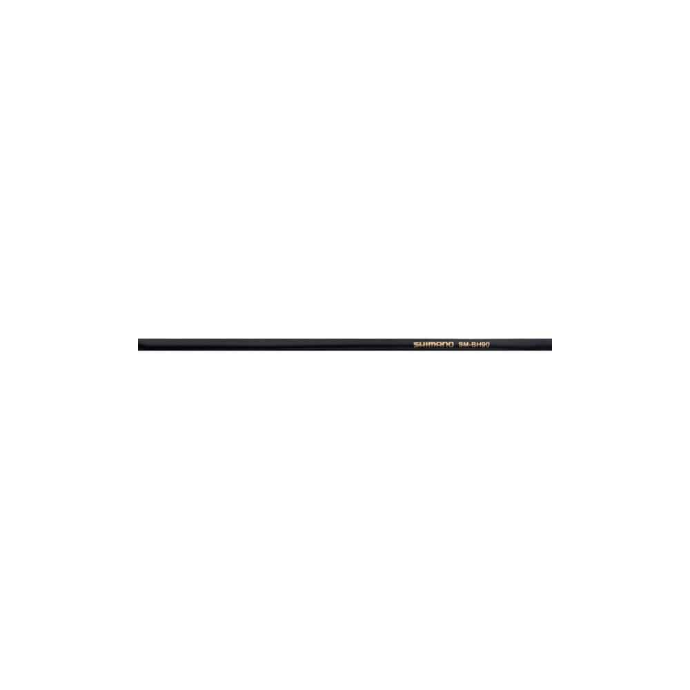 Shimano XTR SM-BH90 front disc brake hose with straight banjo in black, cuttable for mountain bike brake component installation.