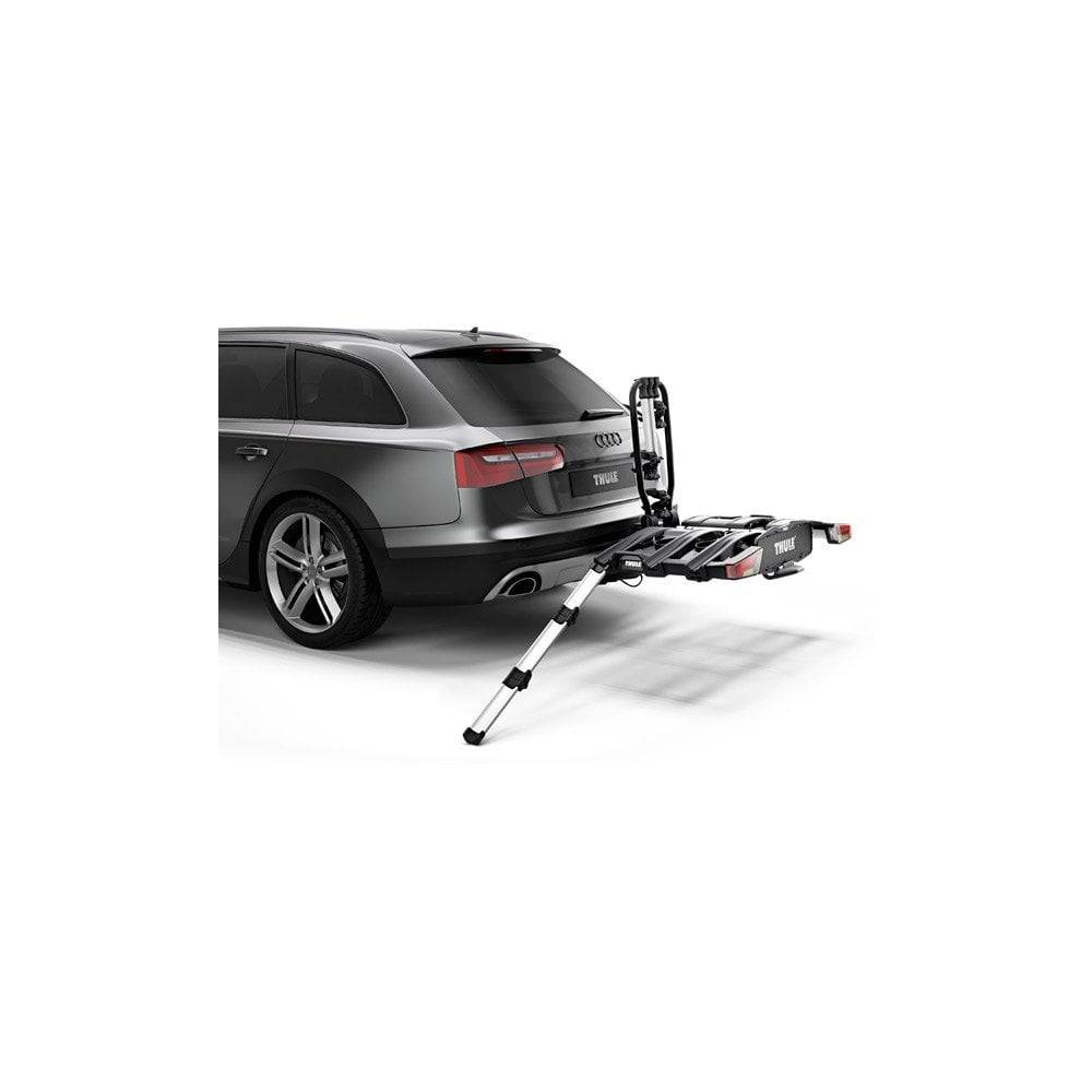 Thule 933401 folding loading ramp for EasyFold XT bike rack, showing compact storage and durable design for easy transportation.
