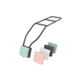 Urban Iki frame mount for child seat showing quick install mechanism and click-and-go system on a bicycle frame.