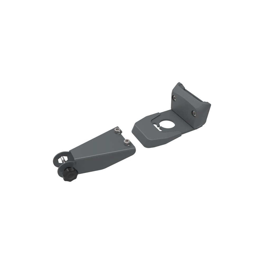 Urban Iki MTB adaptor for child seat, compatible with A head stem and cut steerers on mountain bikes, shown installed on bike.