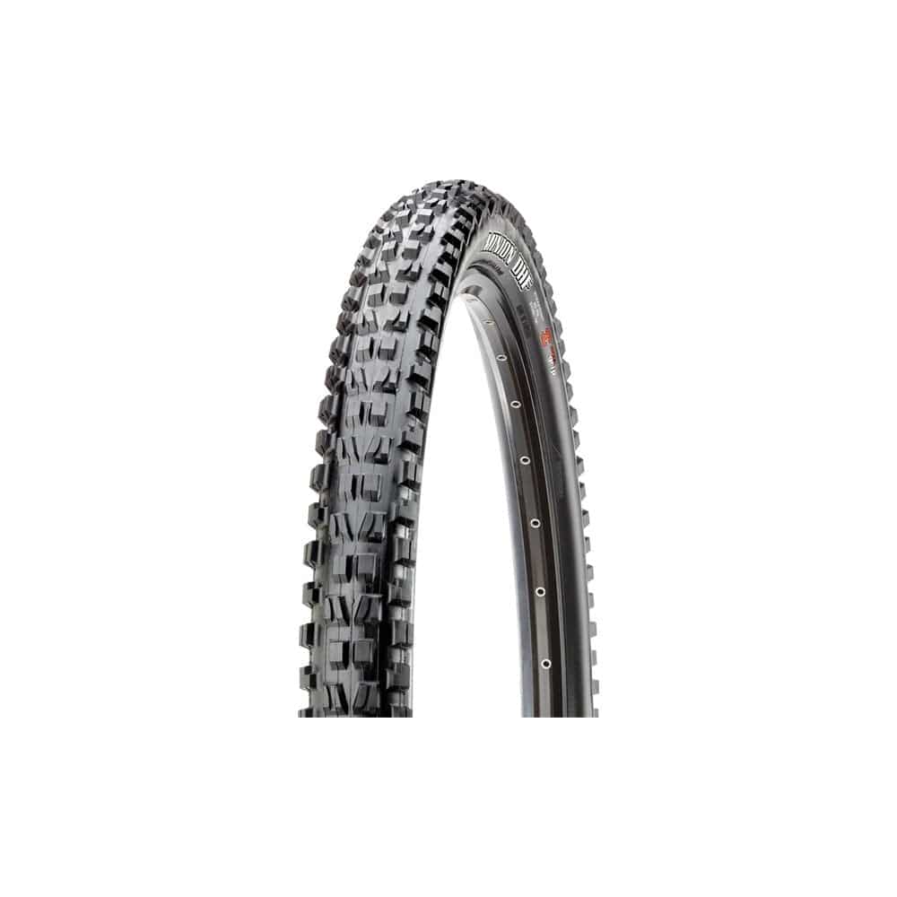 Maxxis Minion DHF WT mountain bike tyre with tubeless ready design, 120TPI casing, and EXO+ protection for rugged trail riding.